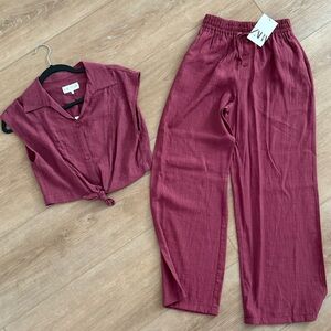 Girls Zara set burgundy/ garnet SZ 13/14.
